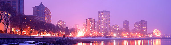 West end Downtown  Vancouver, Xmas Winter 