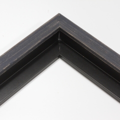 This simple, floater frame features rustic wood with a light wash. The natural grain shows through the sanded, dusty blue varnish, giving the frame a soft, antiqued appearance.

It is  ideal for small and medium-size images.  Whether photography or paintings, rural scenes and simple images will look striking in this frame.