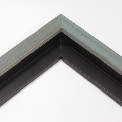 This simple, floater frame features rustic wood with a light wash. The natural grain and wood color shows through the sanded, grey-blue varnish, giving the frame a soft, antiqued appearance.

3/4 " wide: ideal for small and medium images.  Whether photography or paintings, rural scenes and simple images will look striking in this frame.